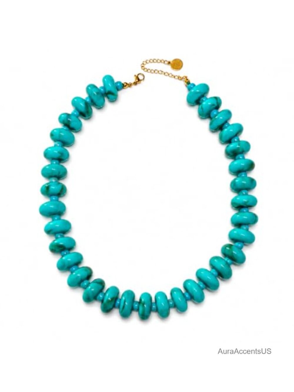Chunky Acrylic Beaded Collar Necklace Gold-Tone Clasp Adjustable Statement